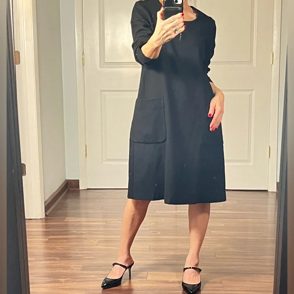 Tricot Comme des Garçons black 100% wool A line dress - Picture 7 of 14